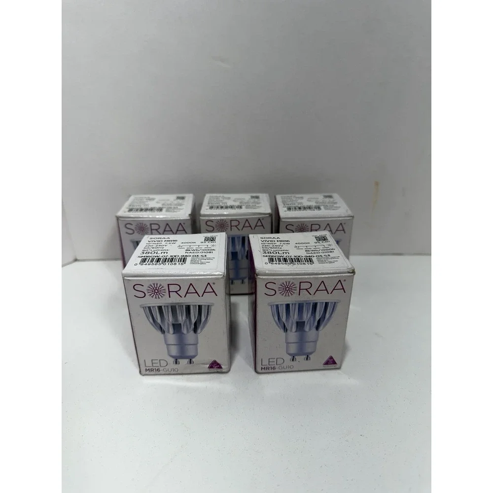 Soraa Vivid MR16-GU10 LED Bulb - Silver  SM16GW-07-10D 940-03‎ S3 4000k Lot Of 5